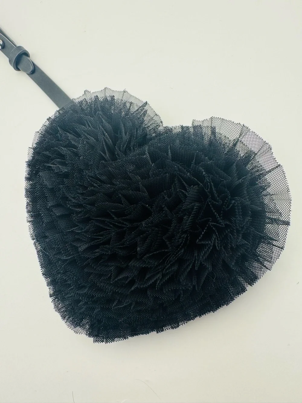 Kate Spade Charmed Tulle Heart Bag Charm - Black Dual-Sided
